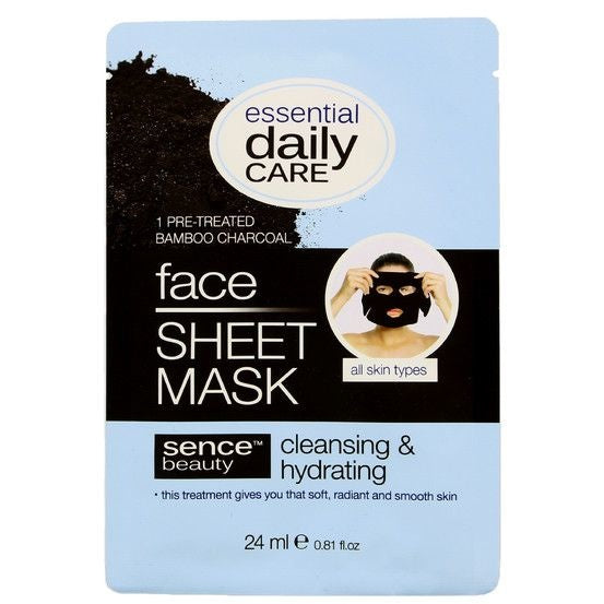 Sencebeauty Face Sheet Mask Charcoal - 24 Ml