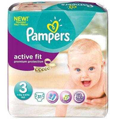 Pampers Active Fit Midi Midpack 3 4–9 Kg – 31 Stück