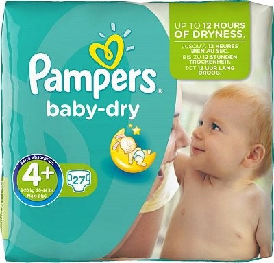 Pampers Baby Dry Maxi+ Midpack 4+ 8-15 Kg - 27 Stück