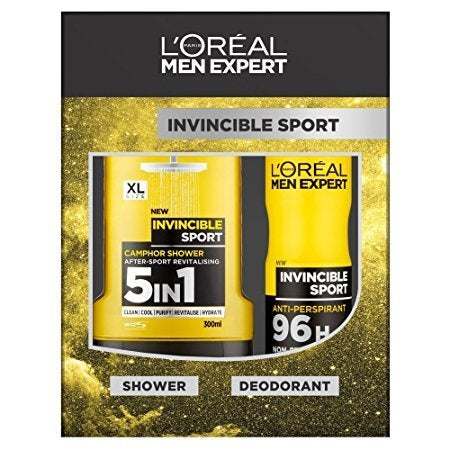 Men Expert Gift Packaging Invincible Sport Duschgel + Deo Spray – 1 Stück