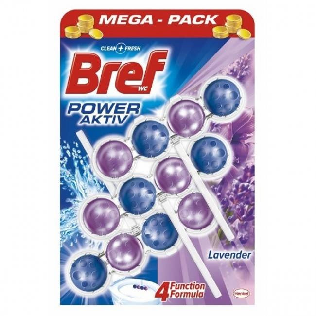 Bref Power Active Toilettenblock Lavendel 4 In 1 - 3 Stück