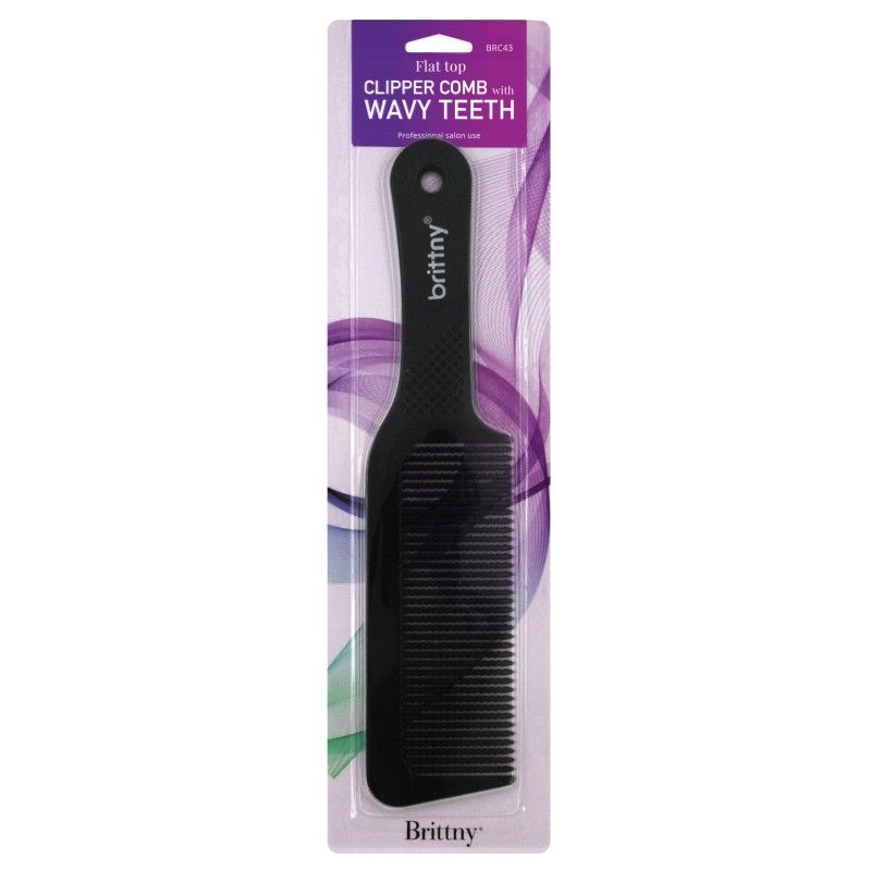  Brittny Flat Top Clipper Comb with Wavy Teeth