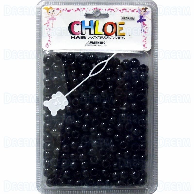 Chloe Hair Bead Round - Black