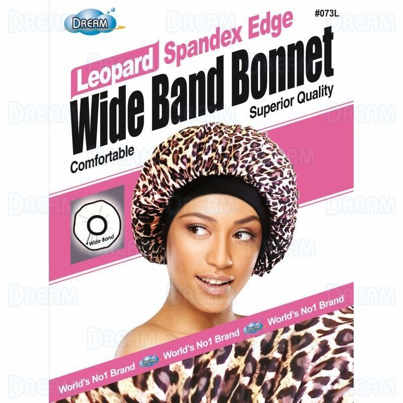  Dream World WOMENS SATIN WIDE BAND BONNET LEOPARD