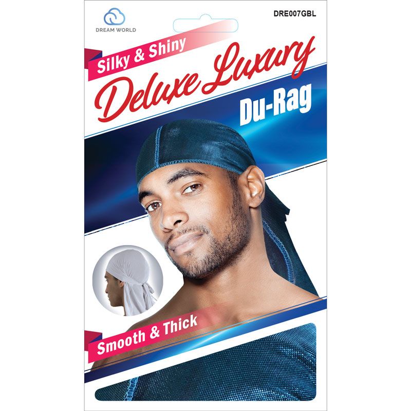  Dream Silky & Shiny Deluxe Luxury Du-Rag Glitter Blue