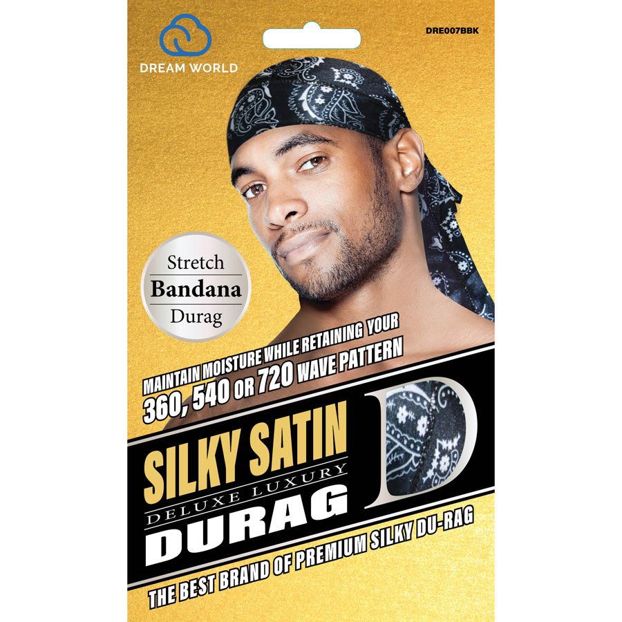  Dream World Silky Satin Deluxe Luxury Stretch Bandana Durag