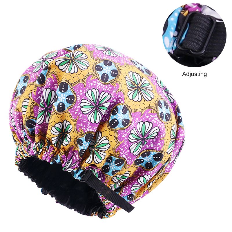  Satin Lined Ankara Sleep Cap - Purple