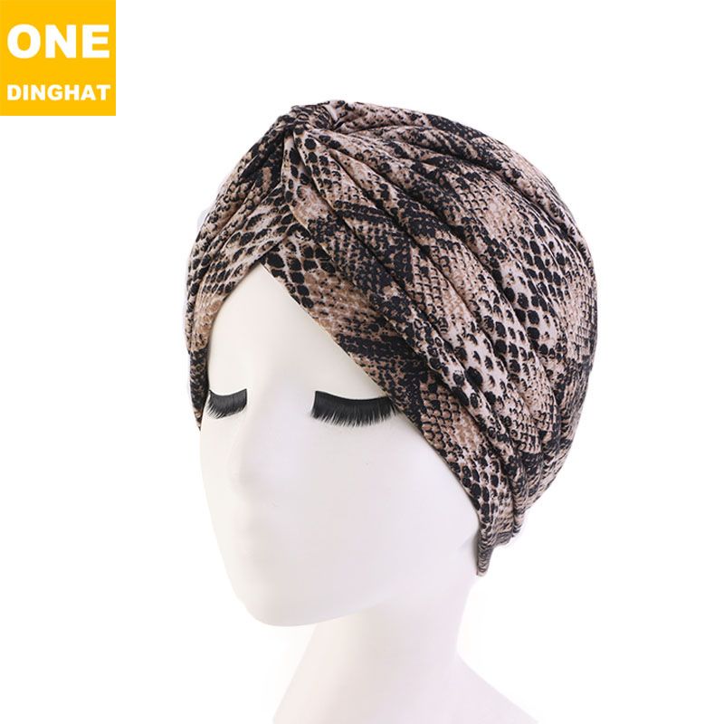  Soft Cotton Knot Turban Hats for Women TJM-412 - Coffee