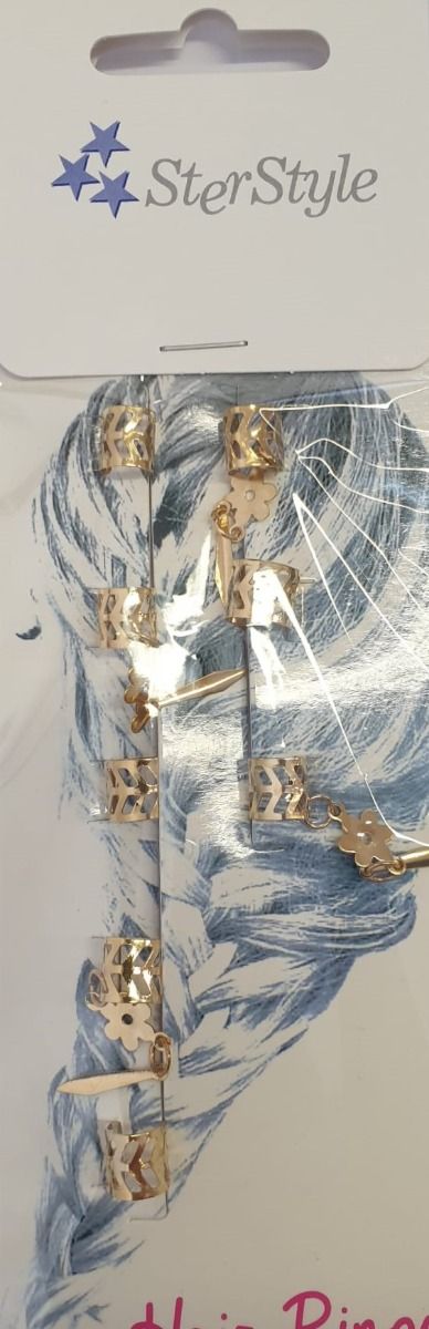  beads gold with decoration - x8