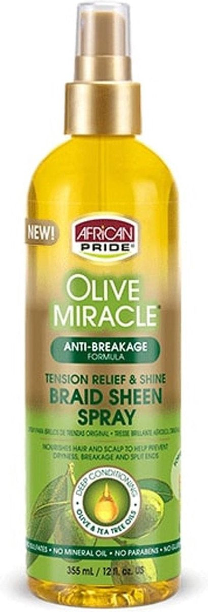 African Pride Olive Miracle – Braid Sheen Spray 355 Ml