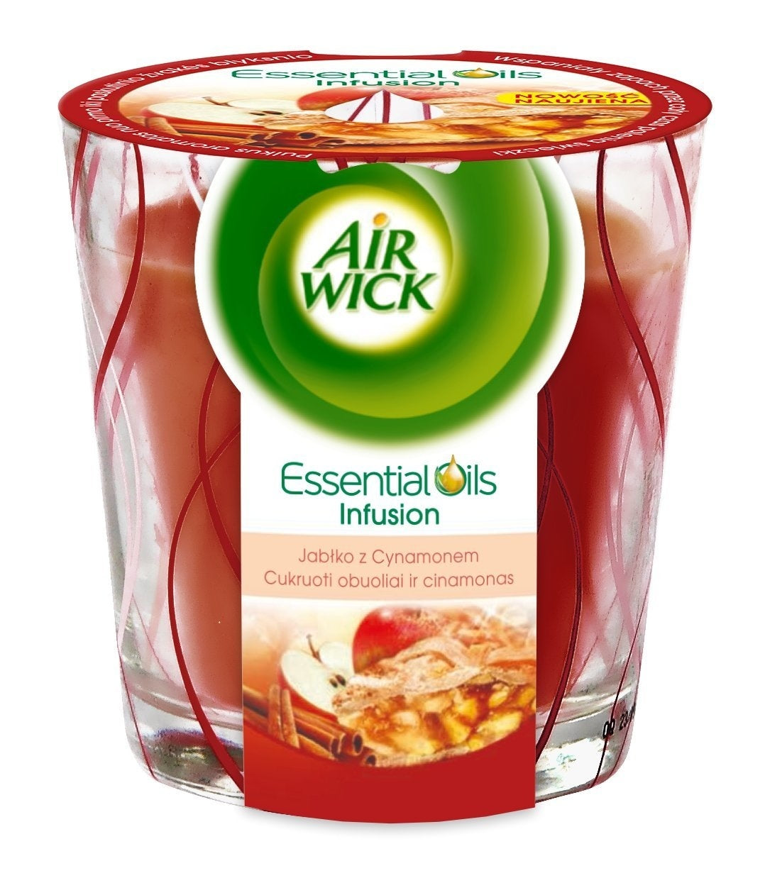 Airwick Ätheische Öle Duftkerze Apfelkuchen – 105 Gramm