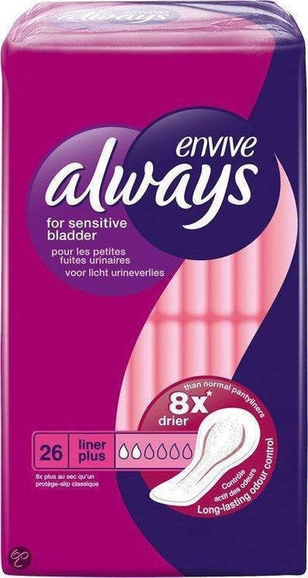 Always Envive Slipeinlagen – Liner Plus 26 Stück