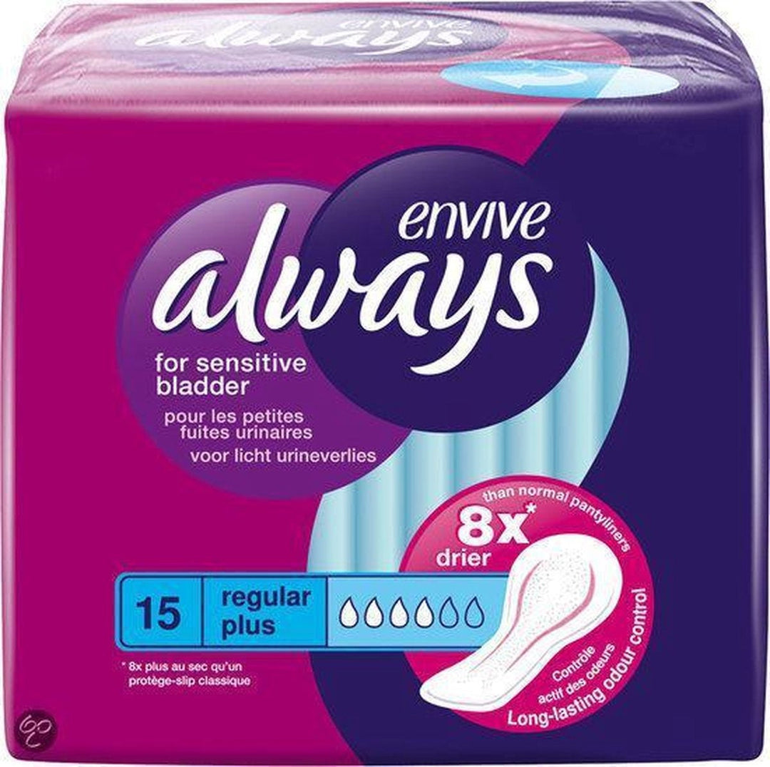 Always Envive Damenbinden – Regular Plus 15 Stück