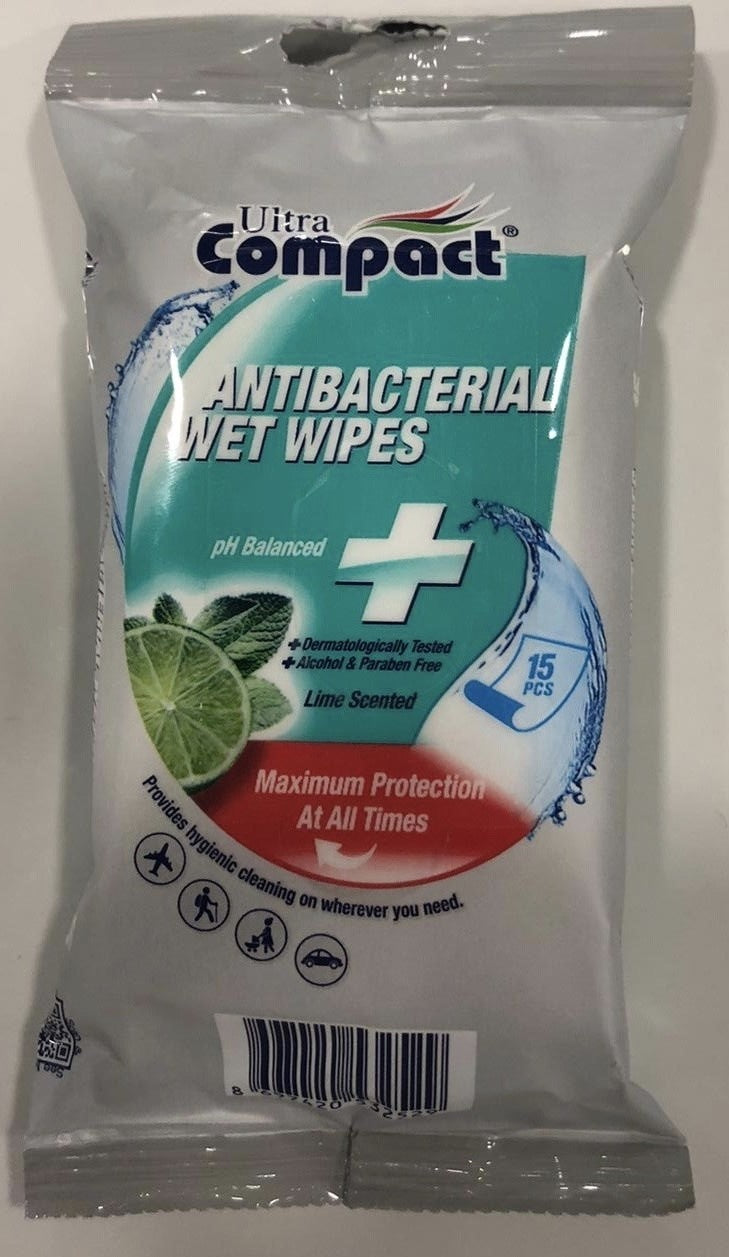 Antibacterial Tücher 15 Stück Zitrone