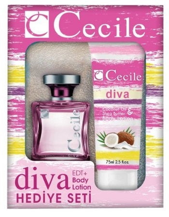 Cecile Women Diva Geschenkset Edt Spray 100 Ml & Body Lotion 75 Ml – 1 Stück