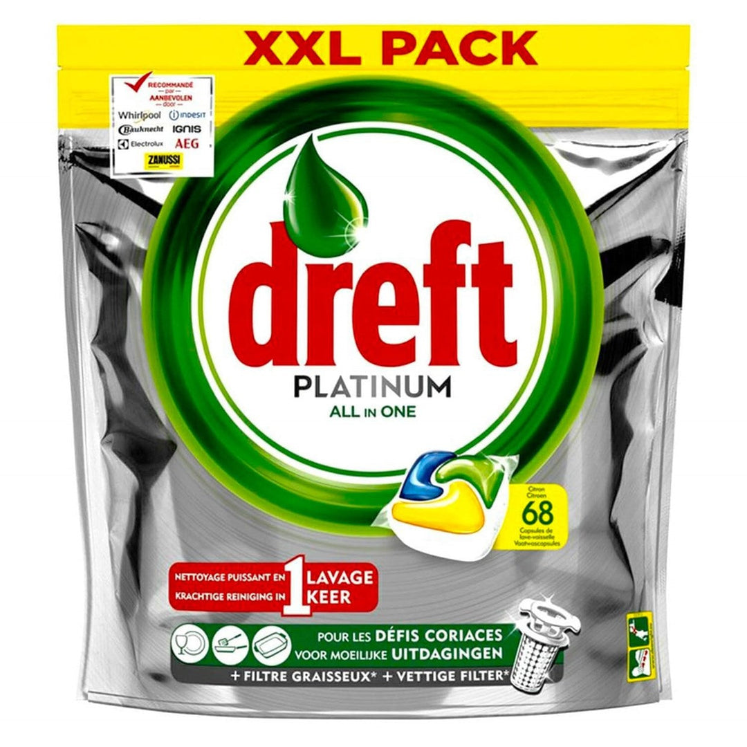 Dreft Platinum All In One – Spülmaschinentabs 68-teilig