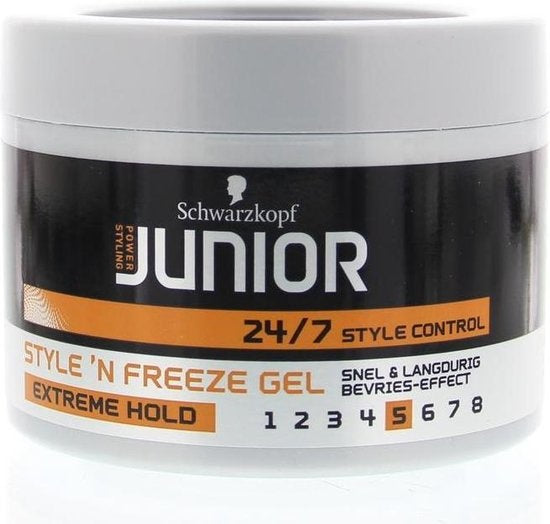 Schwarzkopf Junior Haargel – Style 'n Freeze Gel Extreme Hold Nummer 5 200 Ml