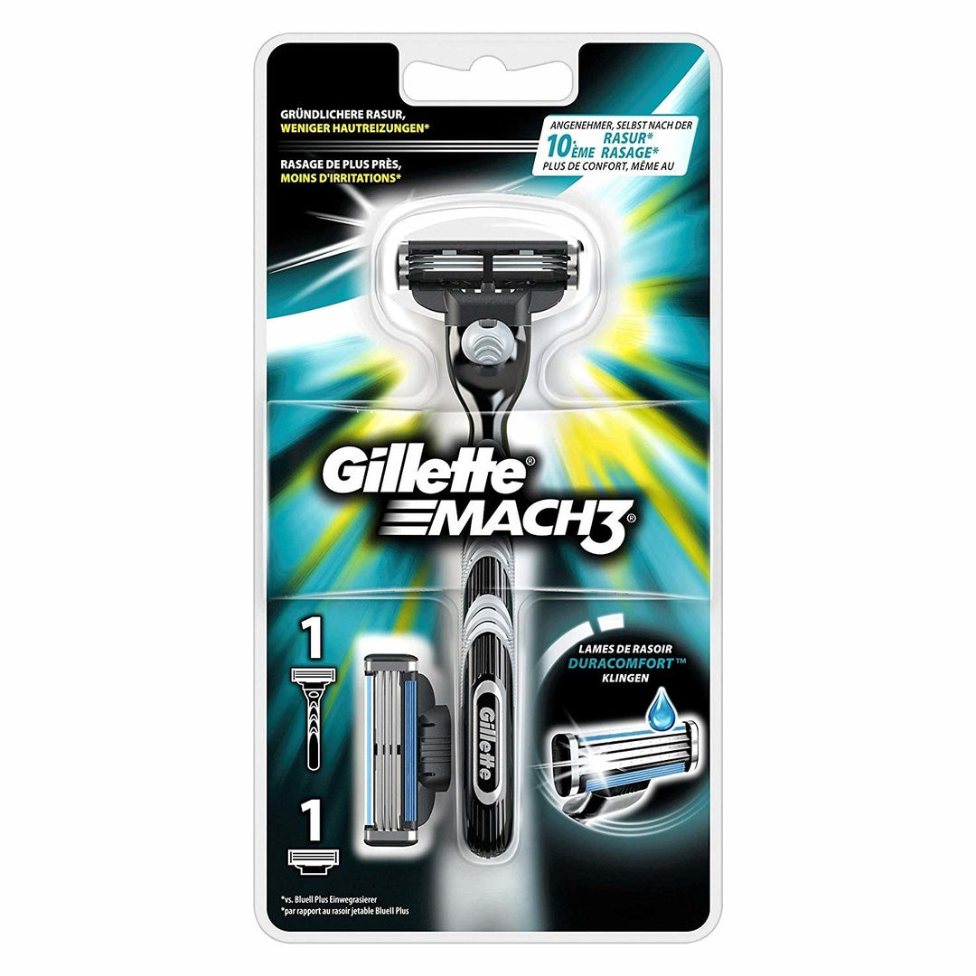 Gillette Mach3 Turbo-gerät + 1 Rasierklinge – 1 Stück