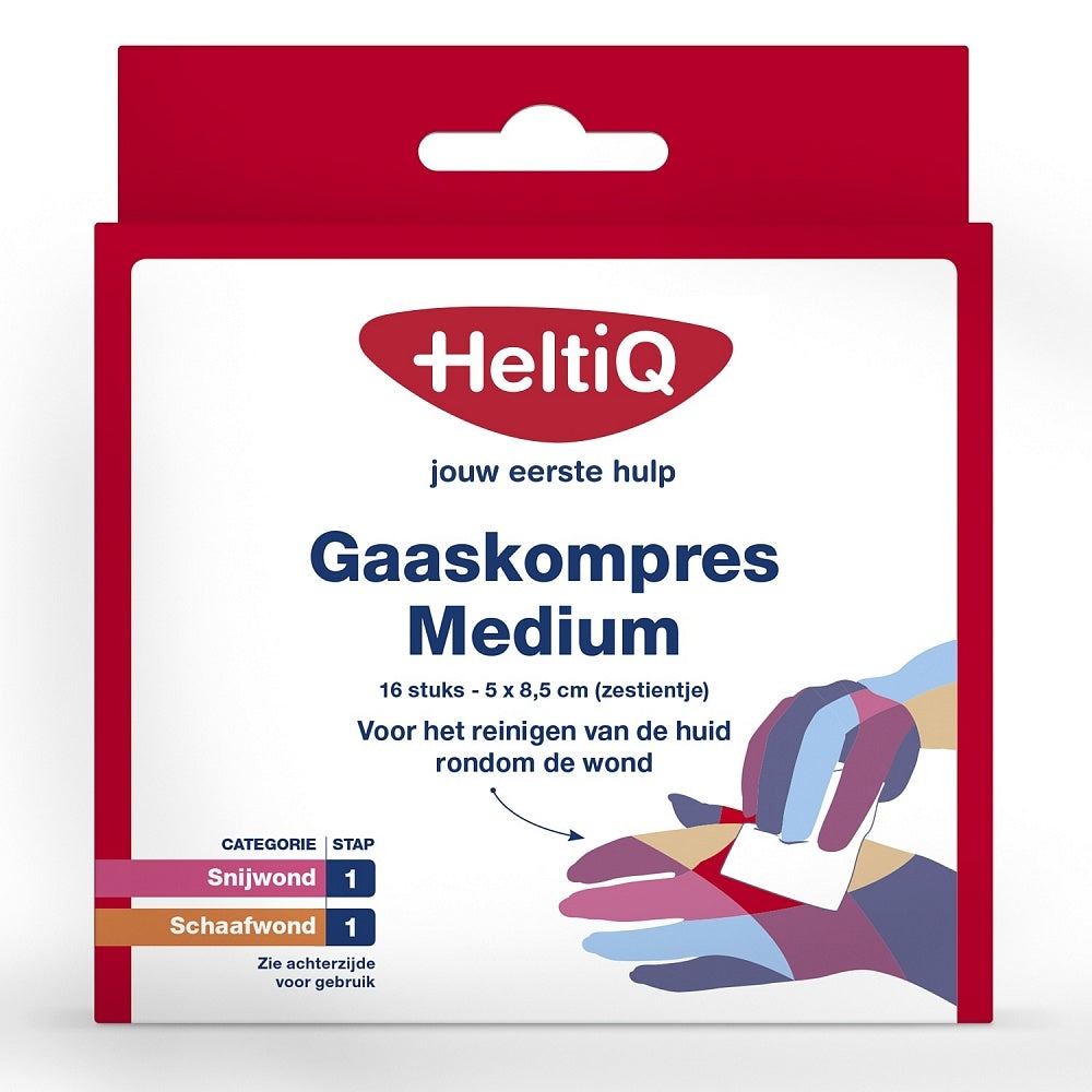 Heltiq Mittel 5 X 8,5 Cm – Mullkompresse 16 Stück