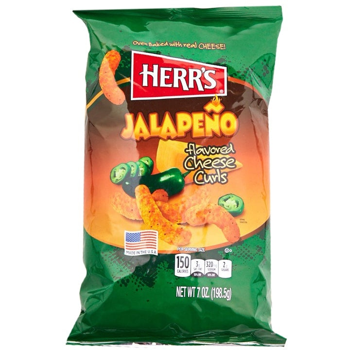 Herr's - Cheese Curls Chips Mit Jalapeno-geschmack 198,5 Gramm