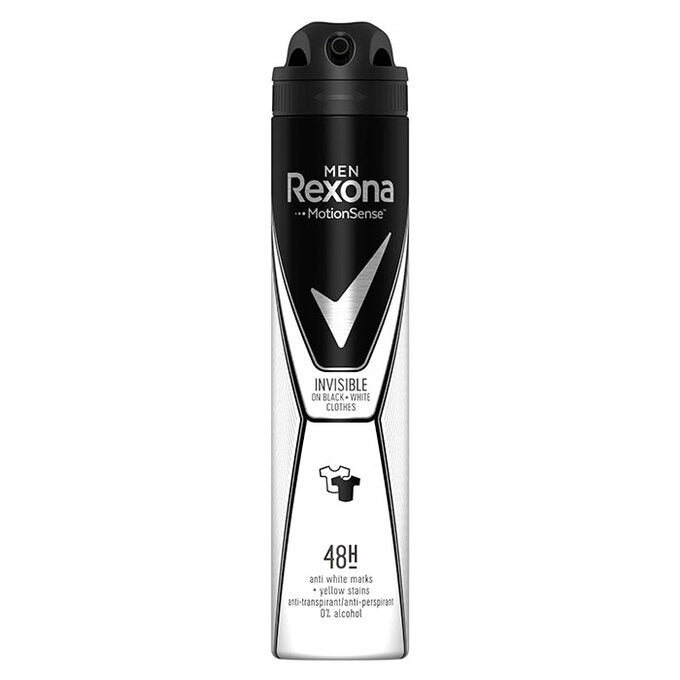 Rexona Apa 200ml Männer Unsichtbar Auf Schwarzer Und Weißer Kleidung