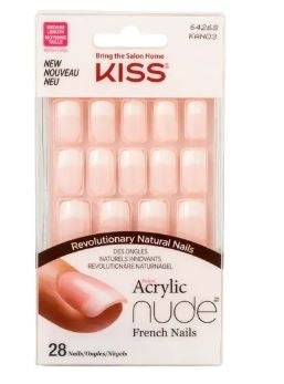 Kiss Acryl Art Naturnägel Nude Gerade 28 Stück