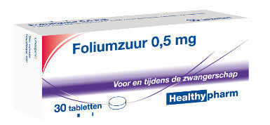 Healthypharm Folsäure 0,5 Mg – 30 Tabletten