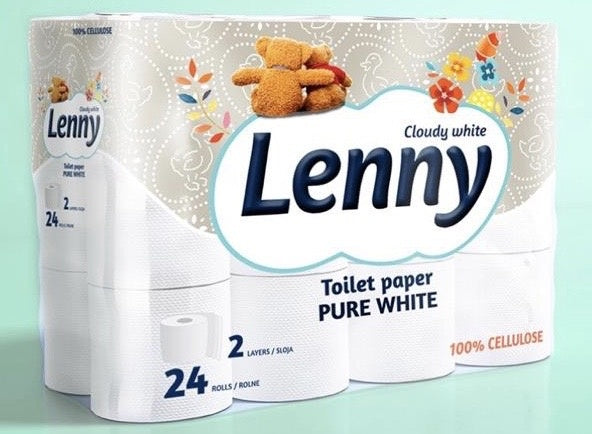 Lenny Toilettenpapier, 2-lagig, Weißes Papier – 24 Rollen