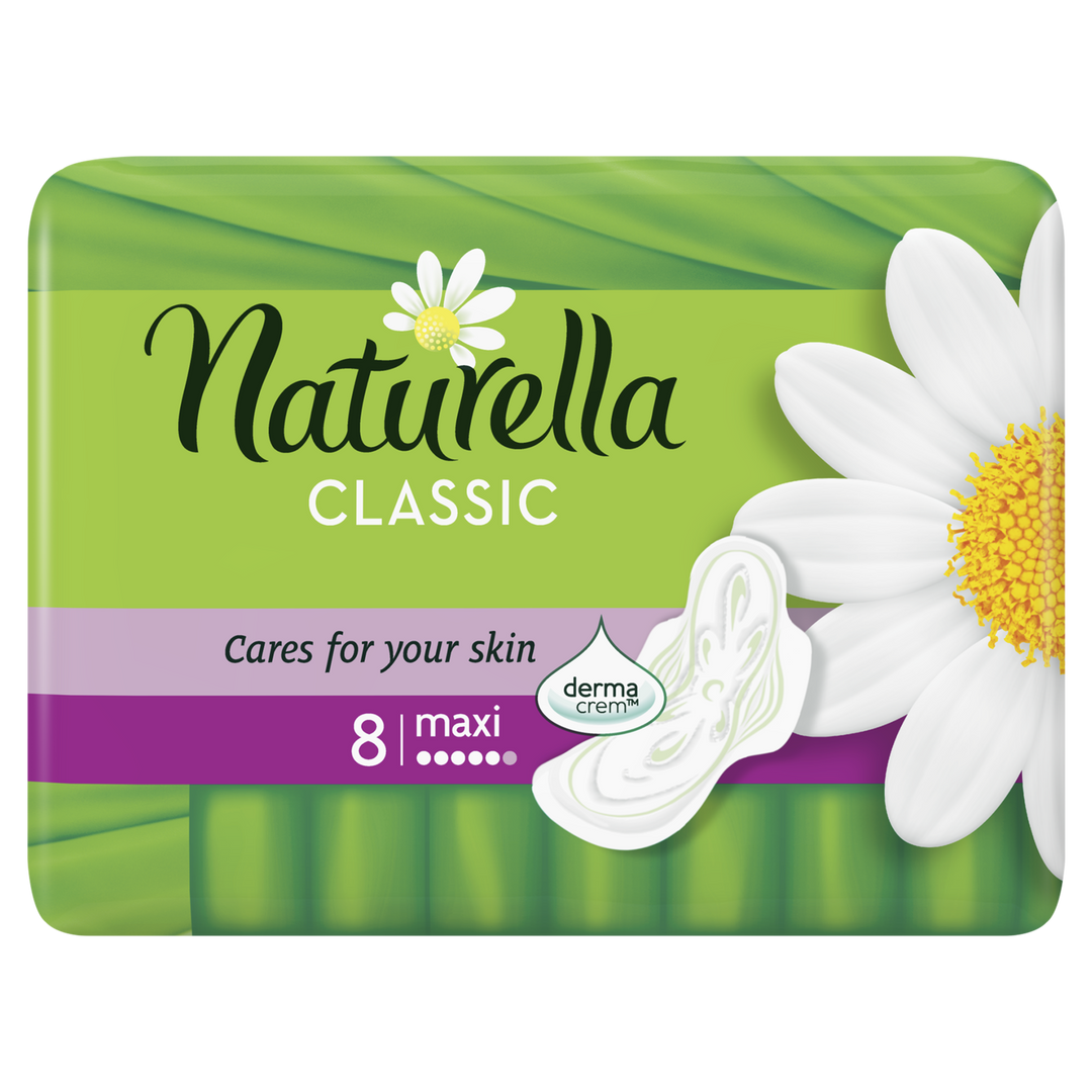 Naturella Klassische Damenbindung – Maxi 8 Stück