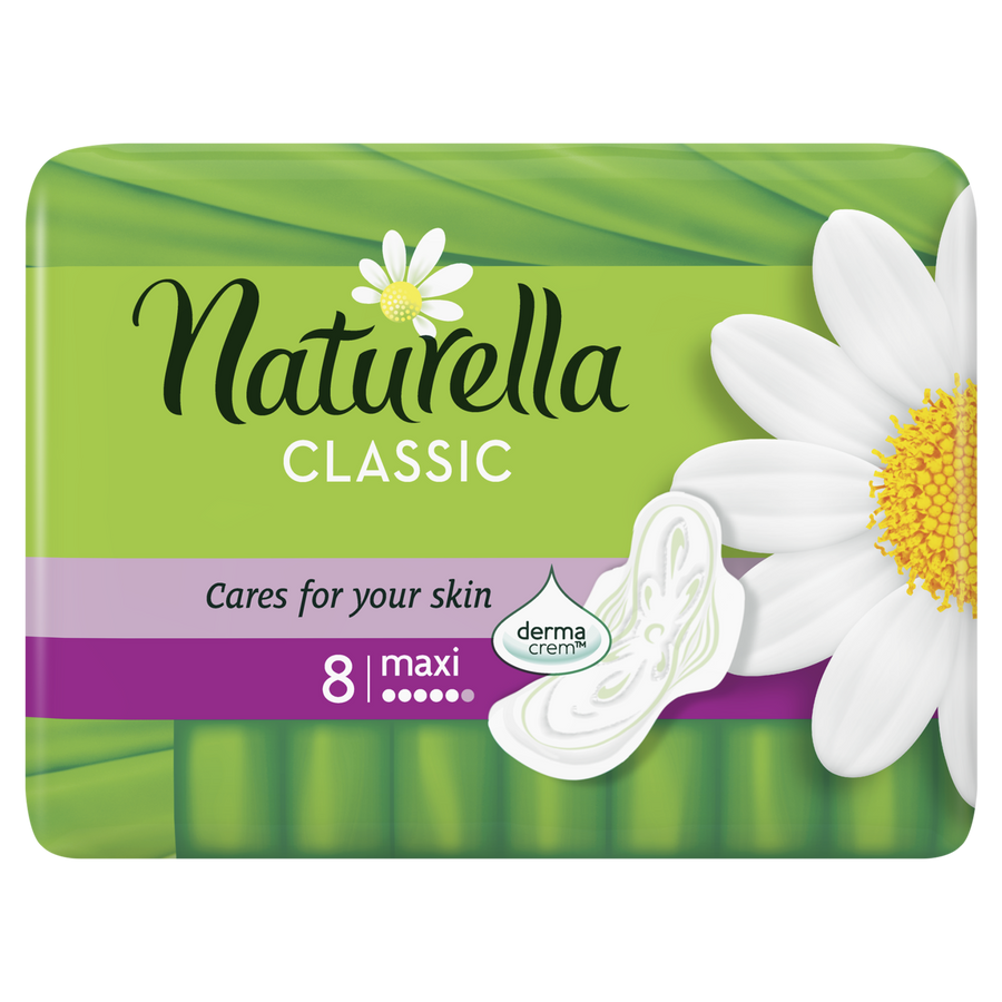 Naturella Klassische Damenbindung – Maxi 8 Stück