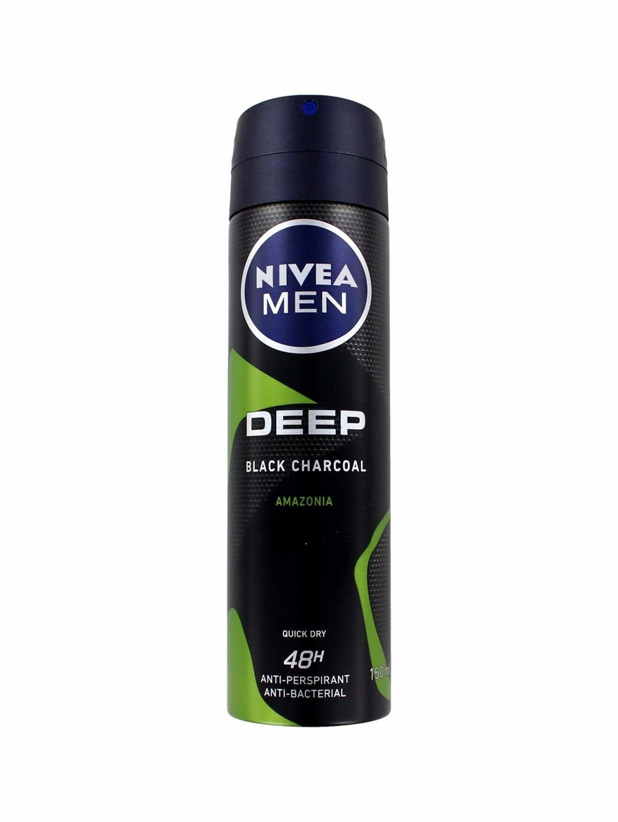 Nivea Men Deep Black Charcoal Amazonia – Deodorant Spray 150 Ml