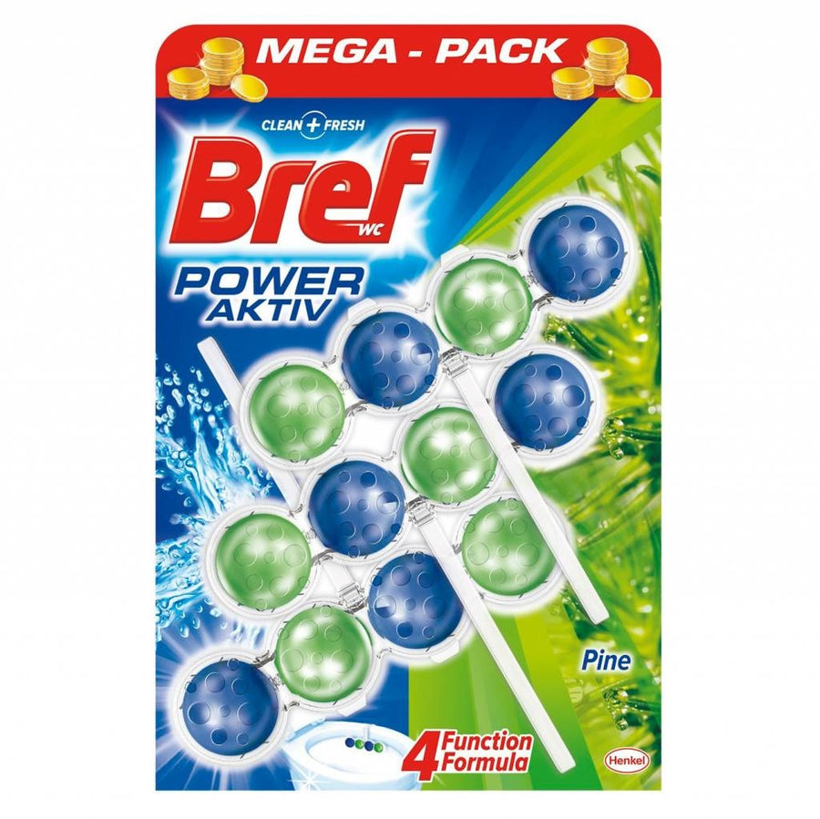 Bref Power Active Toilettenblock Kiefer 4 In 1 - 3 Stück