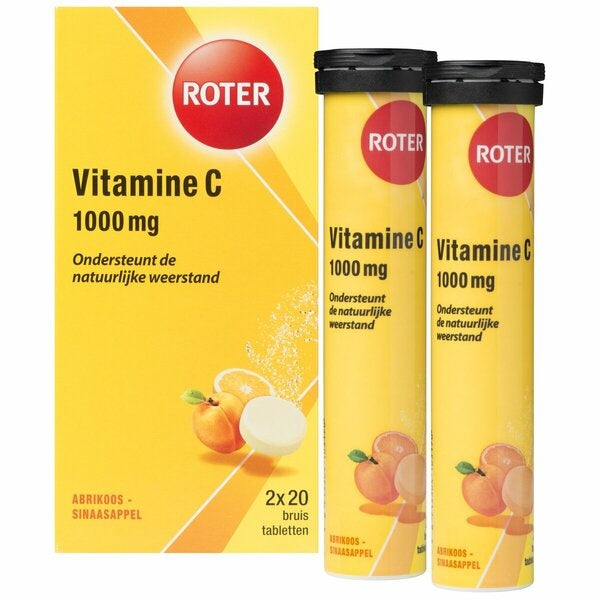 Roter Vitamin C Aprikose/orange – 1000 Mg 2x20 Brausetabletten