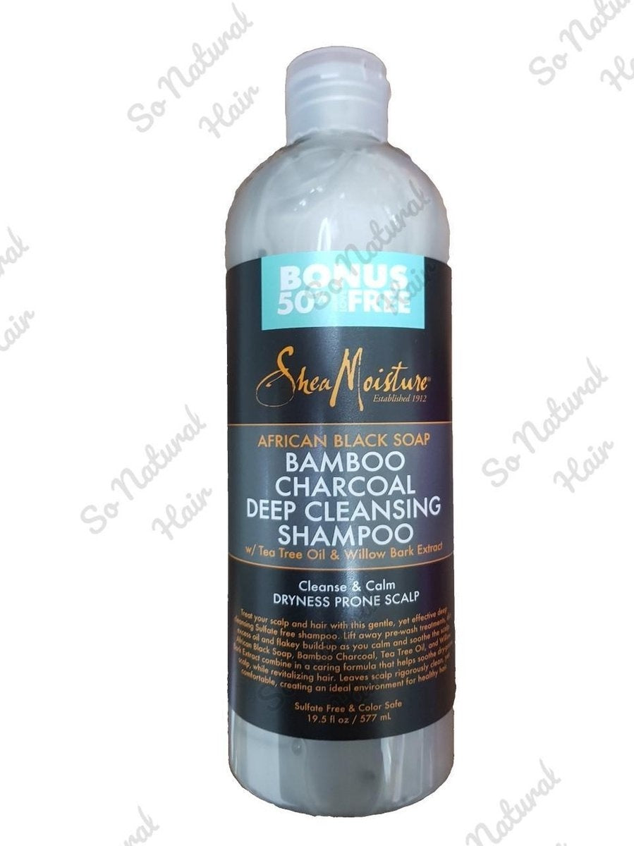 Shea Moisture African Black Soap – Tiefenreinigendes Shampoo Mit Bambuskohle, 577 Ml