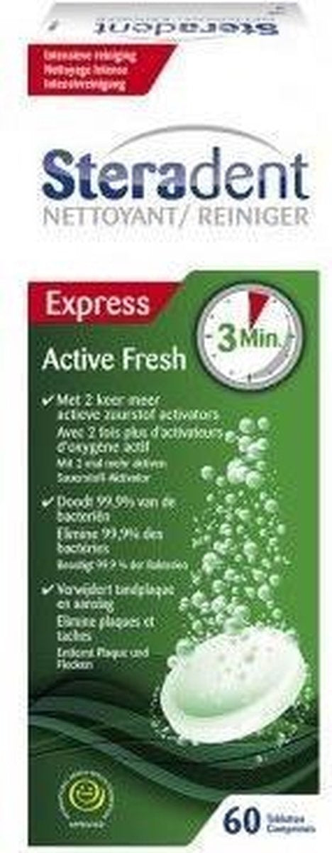 Steradent Active Fresh - Reiniger 60 Tabletten