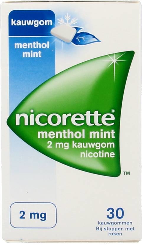 Nicorette Kauwgom Mentholmint 2 Mg - 30 Stuks