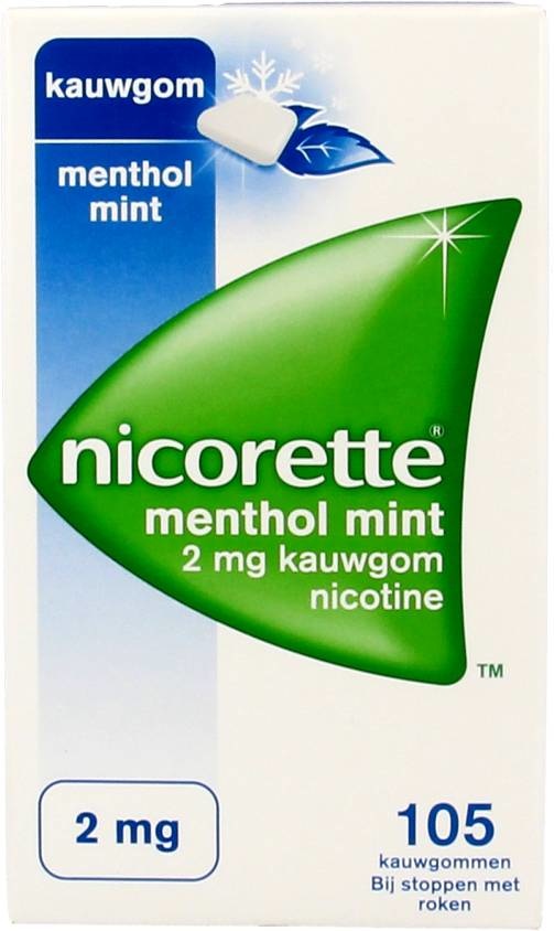 Nicorette Kauwgom Mentholmint 2 Mg - 105 Stuks