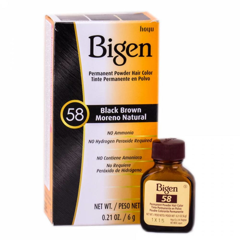 Bigen Permanent Powder Hair Color Black Brown - 58