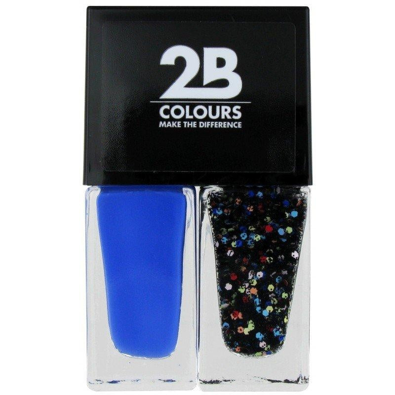 2b Duo Electric Blue & Crazy Dots 534 - Nagellak 2x3ml