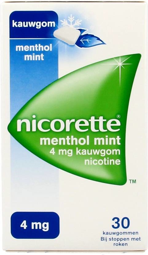 Nicorette Kauwgom Mentholmint 4 Mg - 30 Stuks