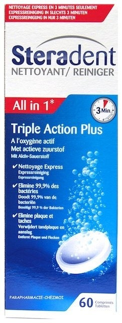 Steradent Tablet Triple Action - 60 Tabletten
