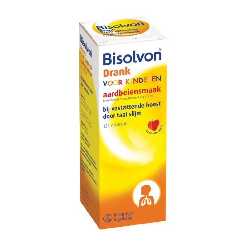 Bisolvon Elixer Kind 4 Mg/5ml Aardbei - 125 Ml