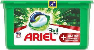 Ariel 3 In 1 Pods Ultra Vlekverwijderaar - Wasmiddel 27 Stuks