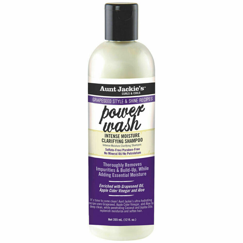 Aunt Jackies's Grapeseed Style Clarifying Shampoo - Power Wash Intense Moisture 355ml