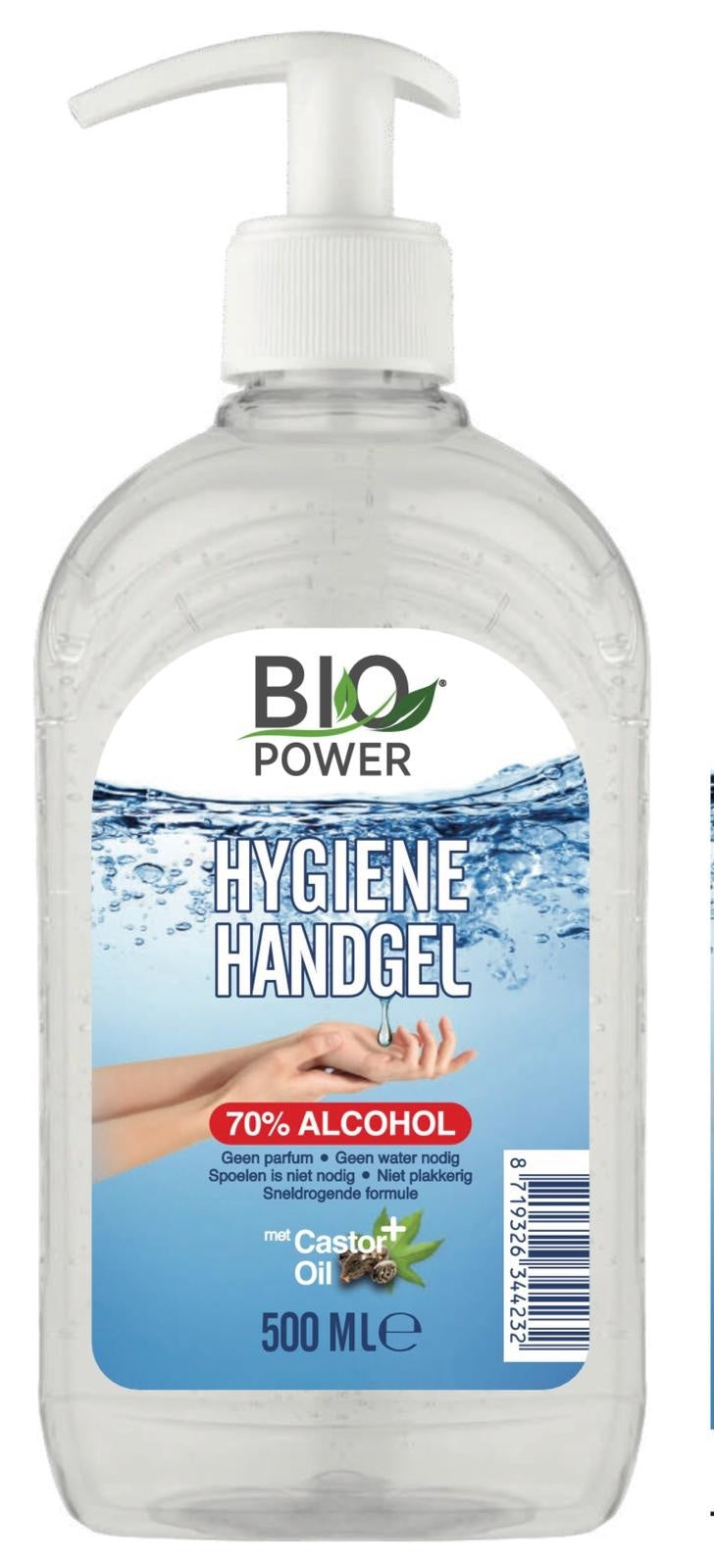 Biopower Handgel 500 Ml Met Pompje 70% Alcohol