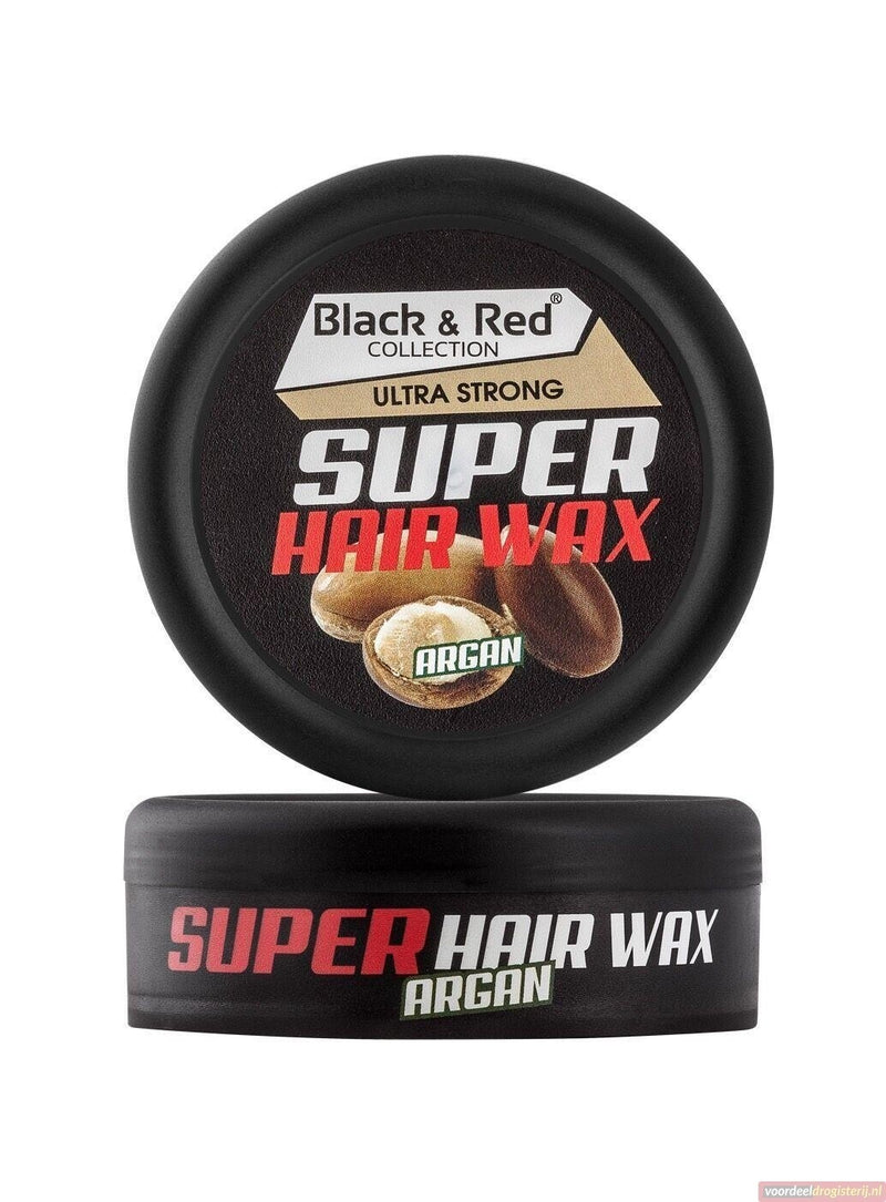 Black & Red Super Hair Wax - Ultra Strong Argan 150 Ml