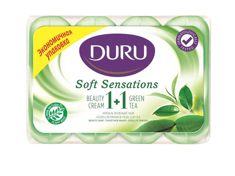 Duru Soft Sensations Zeep 4x90g Green Tea - 4x90 Gram
