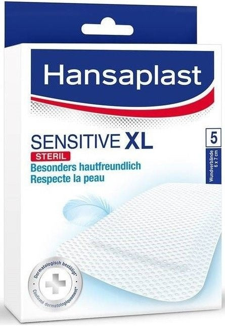 Hansaplast Sensitive 7x6 Cm 5 Strips