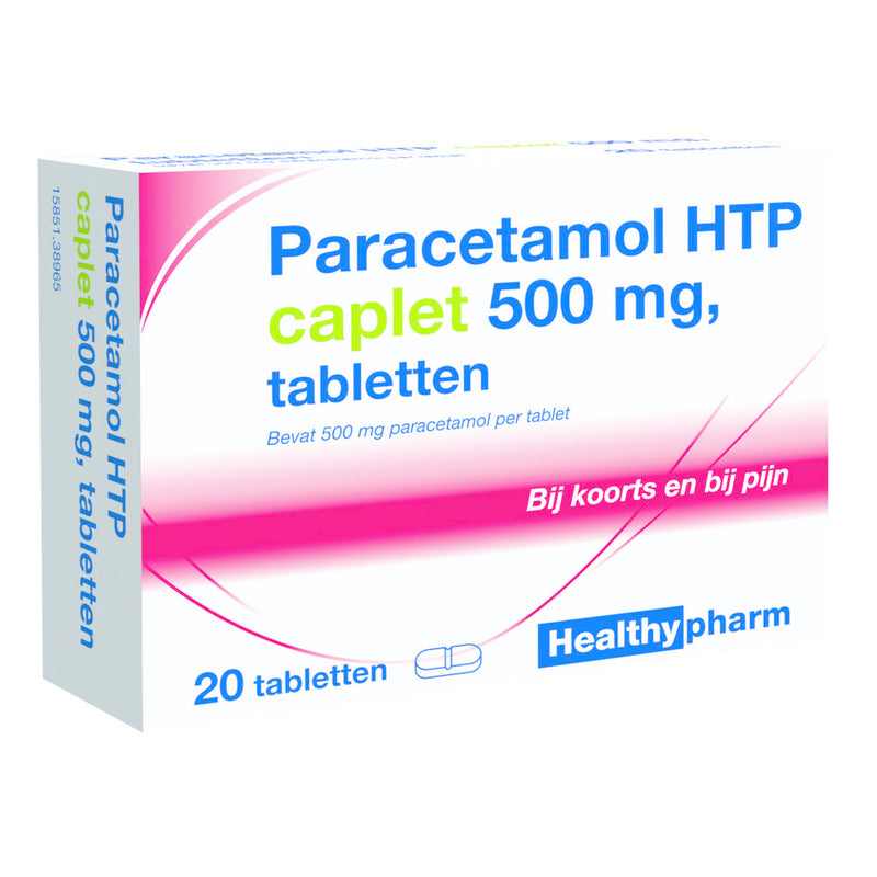Healthypharm Caplet 500mg - Paracetamol 20 Stuks