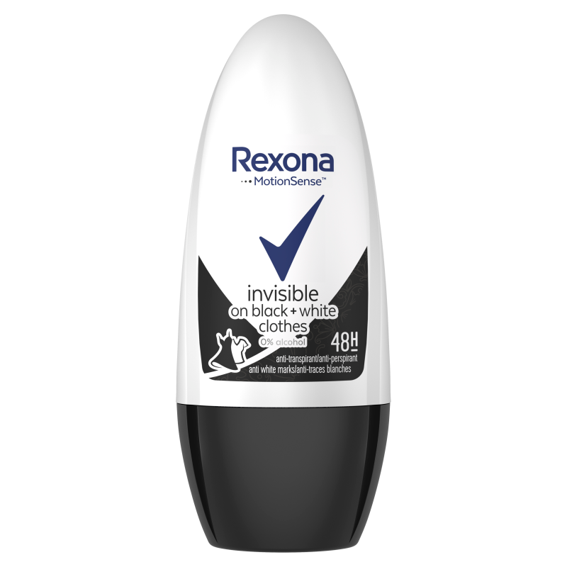 Rexona Roll On 50ml Invisible Black & White Fw